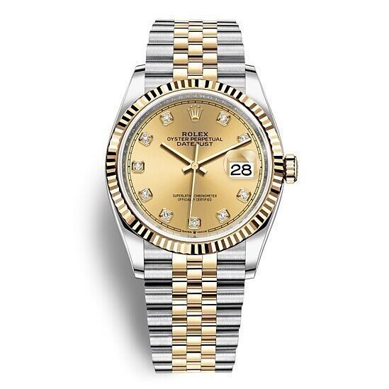 DATEJUST GRIS/JAUNE SERTI
