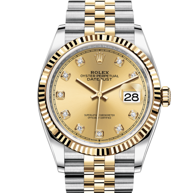 DATEJUST GRIS/JAUNE SERTI