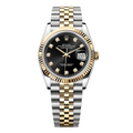 Date just 36mm – Bicolore Or & Acier – Cadran Noir – Finition Diamant