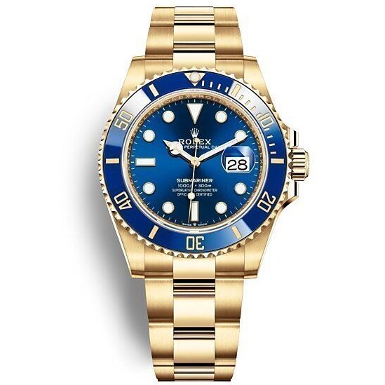 SUBMARINER DATE GOLD/BLEU