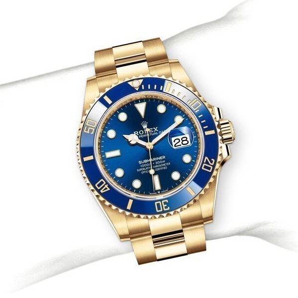 SUBMARINER DATE GOLD/BLEU