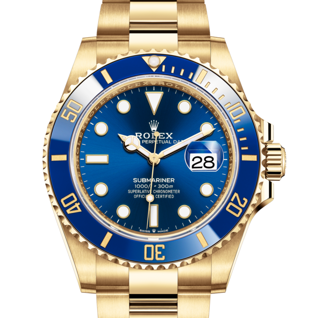 SUBMARINER DATE GOLD/BLEU