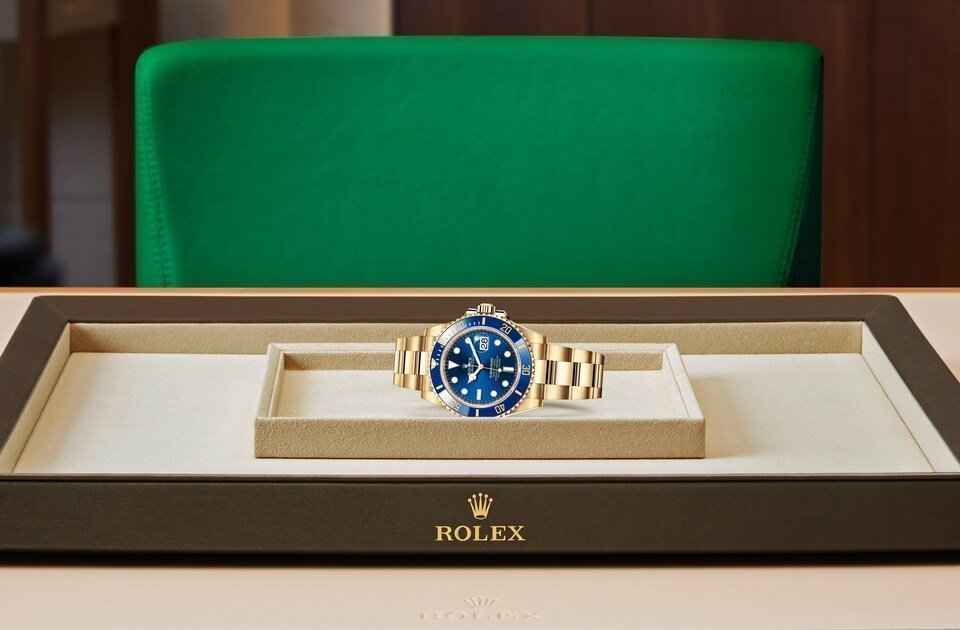 SUBMARINER DATE GOLD/BLEU