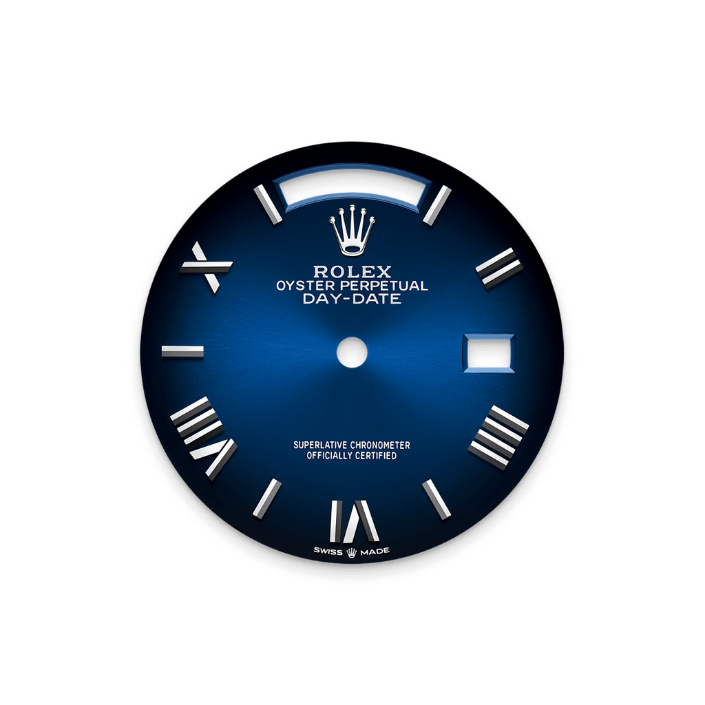 DAY DATE 36mm – Cadran Bleu Profond – Finition Diamant