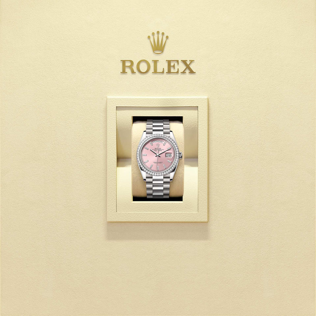 DAY DATE 36mm – Cadran Rose Élégant – Finition Diamant