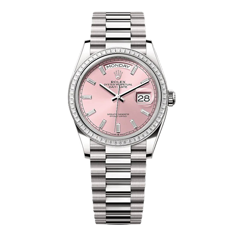 DAY DATE 36mm – Cadran Rose Élégant – Finition Diamant