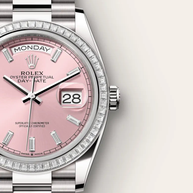 DAY DATE 36mm – Cadran Rose Élégant – Finition Diamant